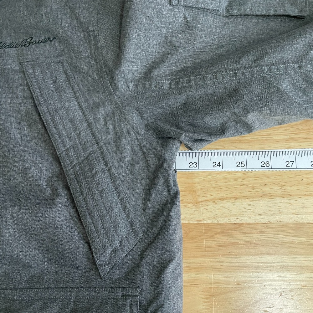 Eddie Bauer Superior Down WeatherEdge Parka Jacket Mens S Gray Faux Fur Hooded - Picture 8 of 9